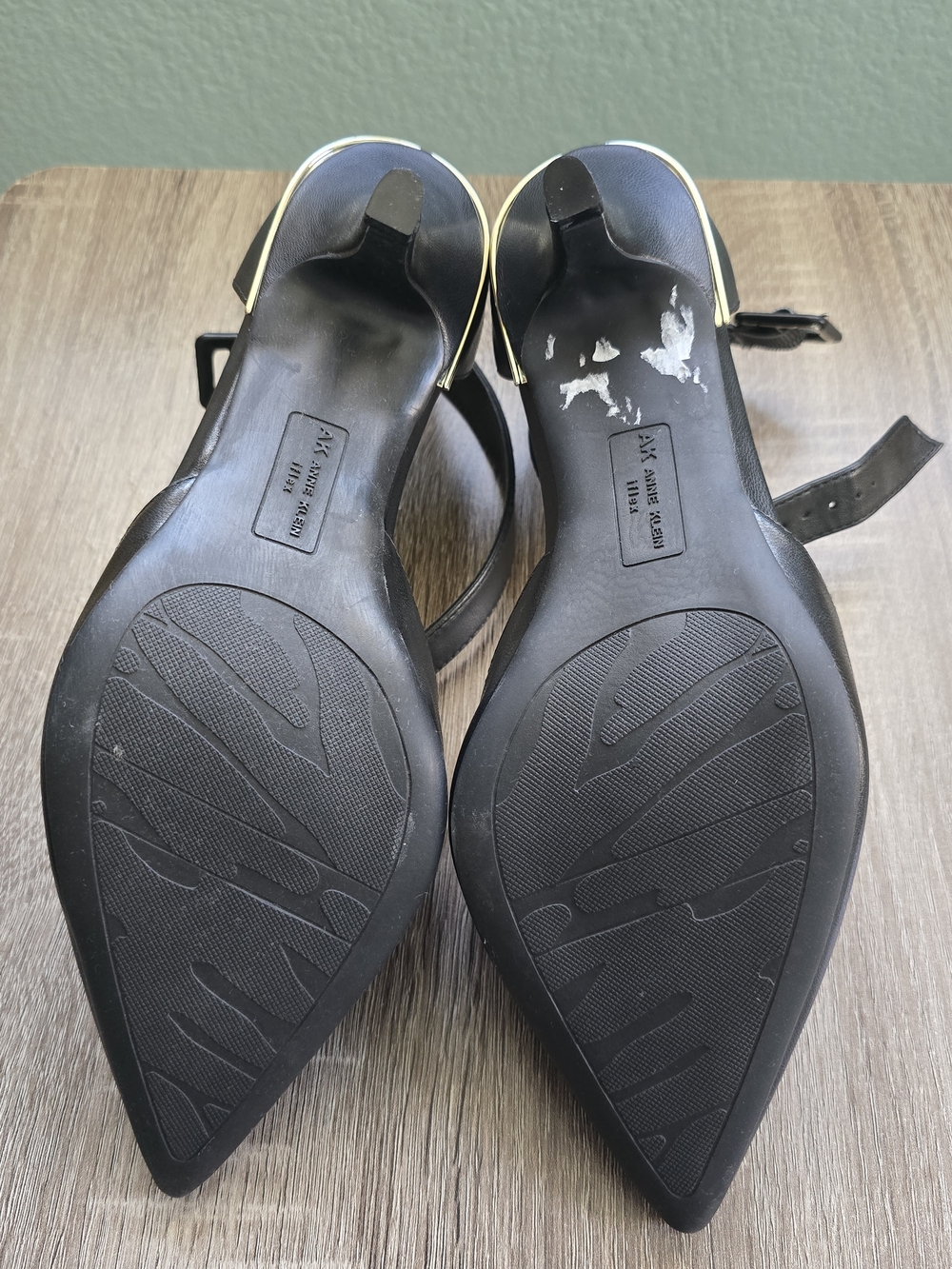 Anne Klein Fararia iFlex D'Orsay Ankle Strap Kitten Heels Black 10M NIB - Picture 4 of 5